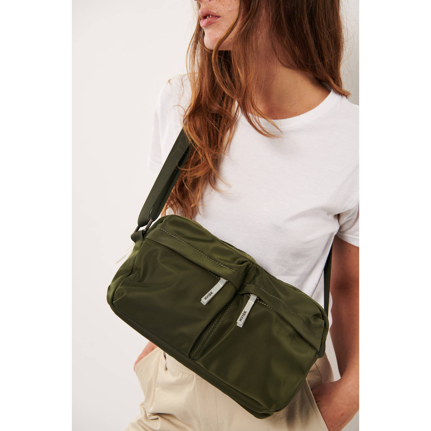 HVISK crossbody tas Vale Matte donkergroen
