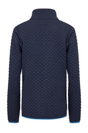 thumbnail: Donkerblauwe dames Life-Line fleece outdoor jack Kemi van gerecycled polyester met lange mouwen, opstaande kraag en ritssluiting