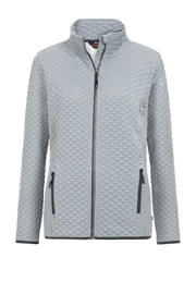 thumbnail: Lichtgrijze dames Life-Line fleece outdoor jack Kemi van polyester met lange mouwen, opstaande kraag en ritssluiting