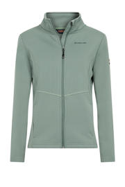 thumbnail: Lichtgroene dames Life-Line fleece outdoor jack Samaria van polyester met lange mouwen, opstaande kraag en ritssluiting