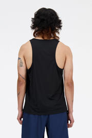 thumbnail: Zwarte heren New Balance hardloopsinglet van polyester met ronde hals
