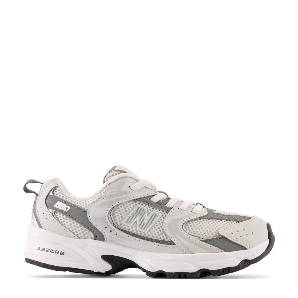 Lichtgrijs en grijze jongens en meisjes New Balance 530 sneakers van synthetic met elastische veters
