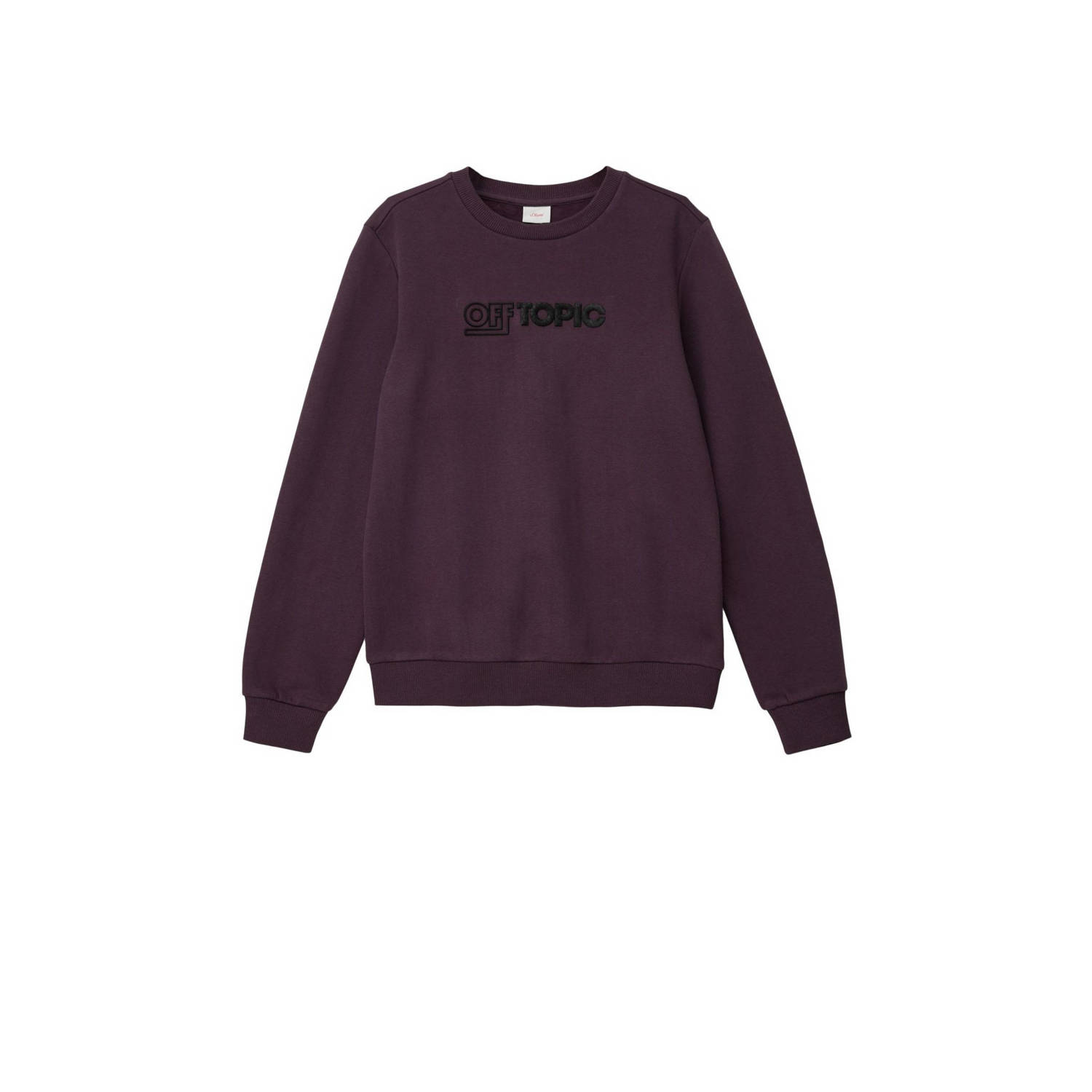 S.Oliver sweater met tekst paars Tekst 152 | Sweater van