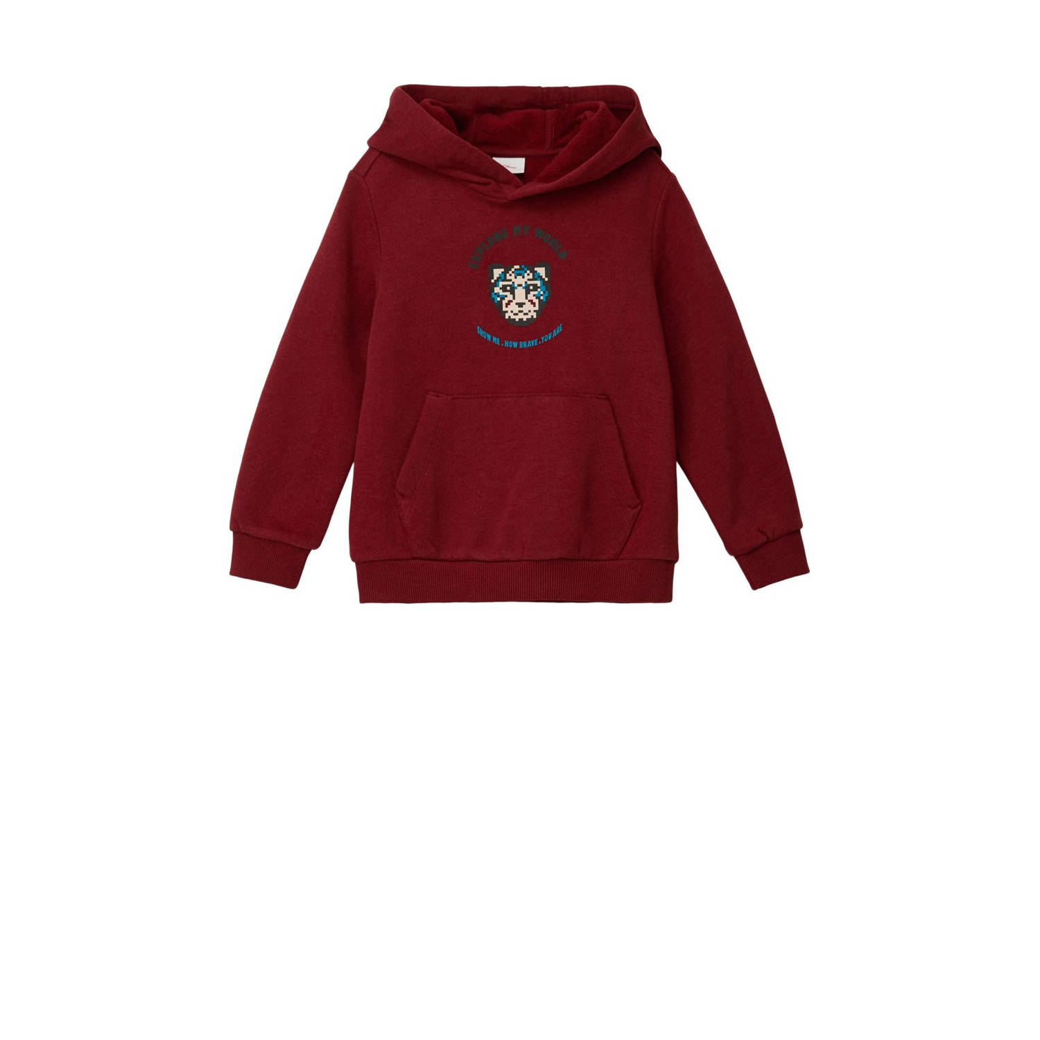 S.Oliver hoodie met printopdruk donkerrood Sweater Printopdruk 104 110