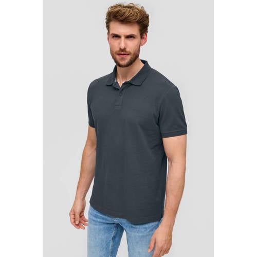 s.Oliver regular fit polo met logo antraciet afbeelding