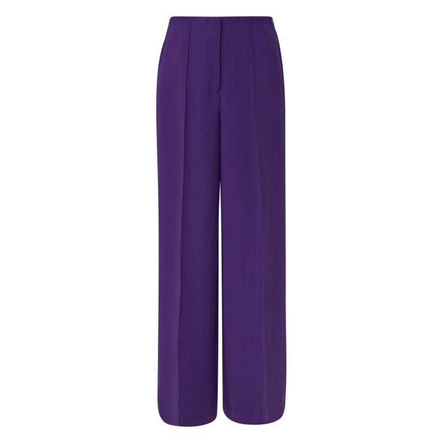 Comma high waist straight fit pantalon paars