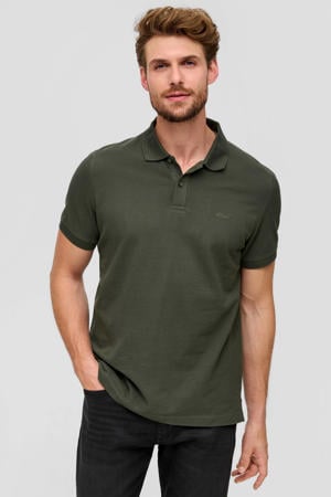 regular fit polo met logo kakigroen