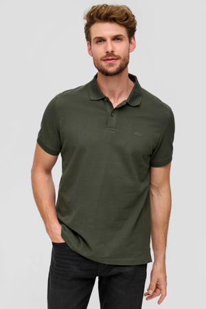 regular fit polo met logo kakigroen