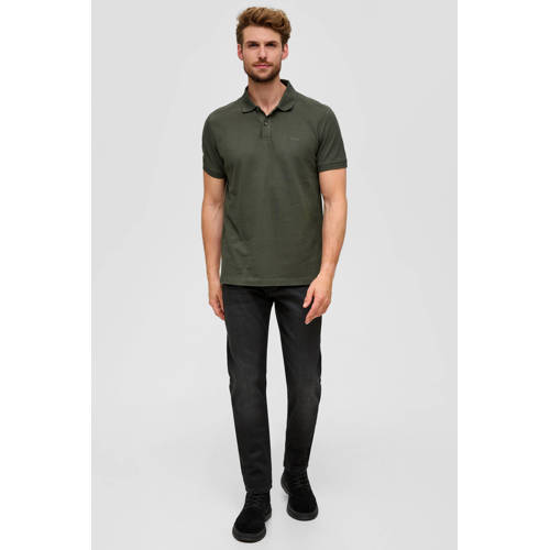 s.Oliver regular fit polo met logo kakigroen afbeelding