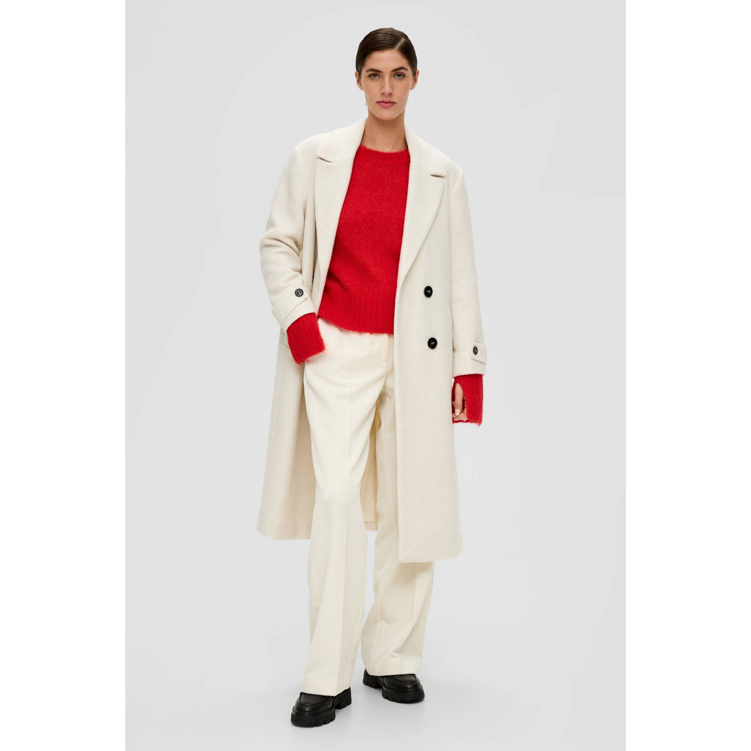 s.Oliver BLACK LABEL trui met wol rood