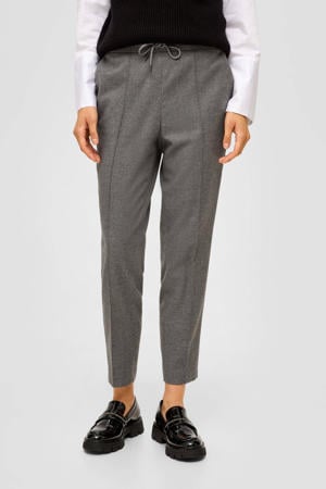 cropped straight fit pantalon grijs