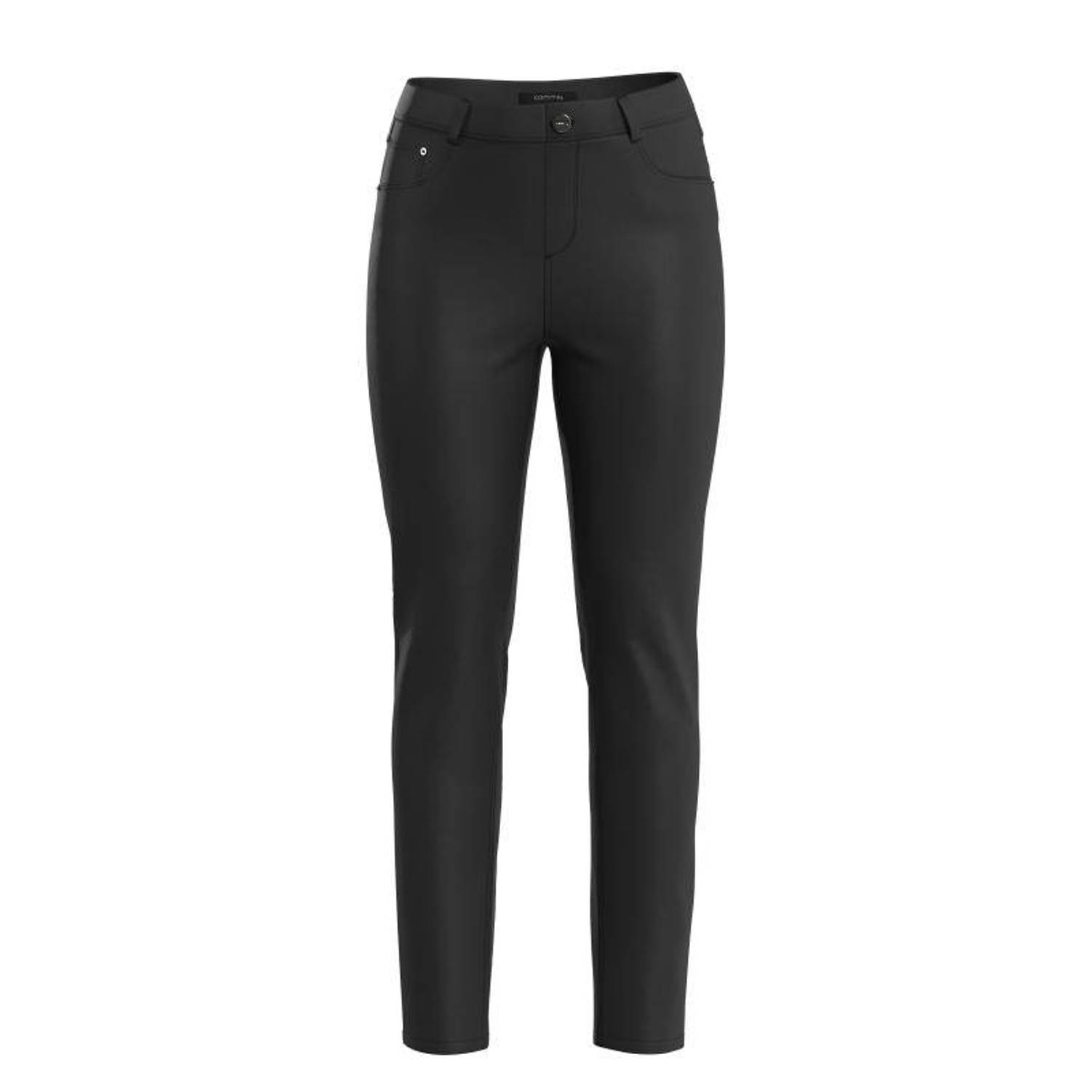 Comma slim fit broek zwart