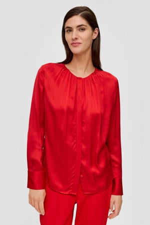 blouse met plooien rood