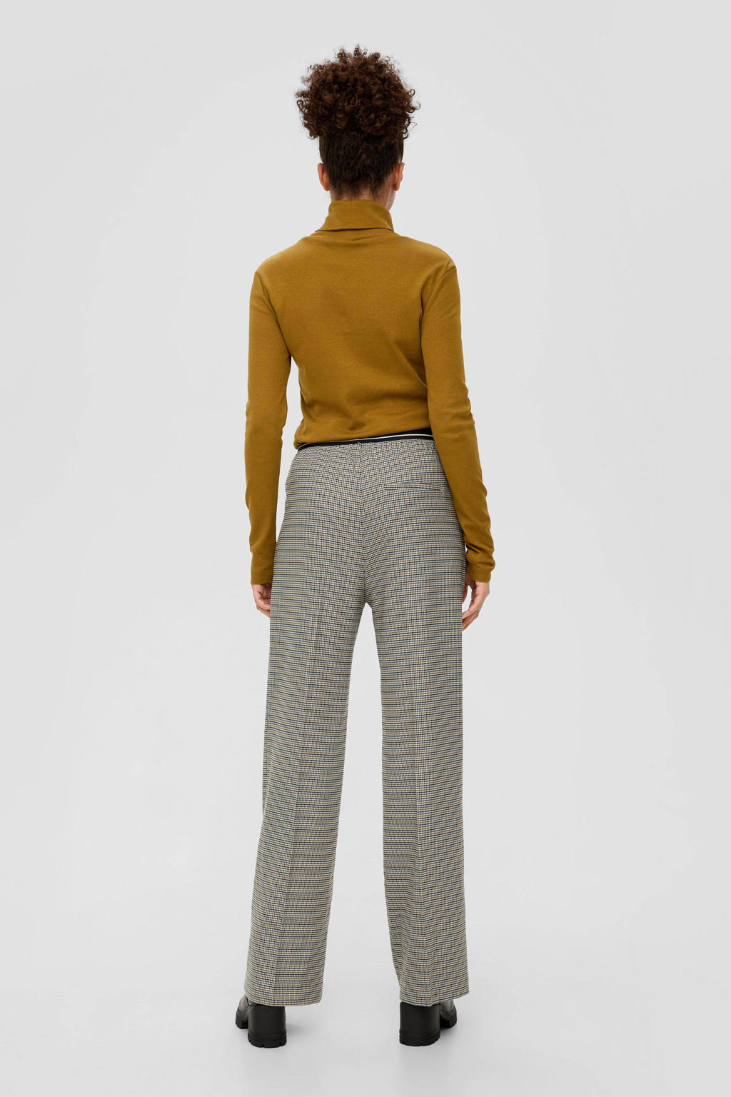 s.Oliver wide leg casual broek grijs
