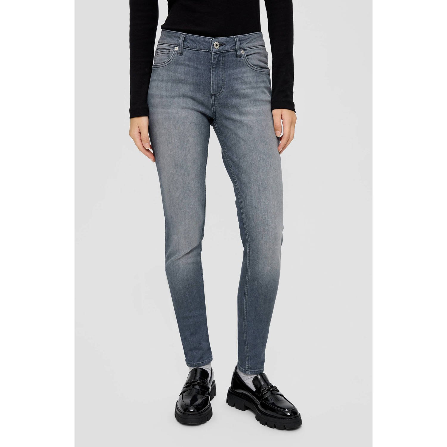 Q S by s.Oliver skinny jeans grijs