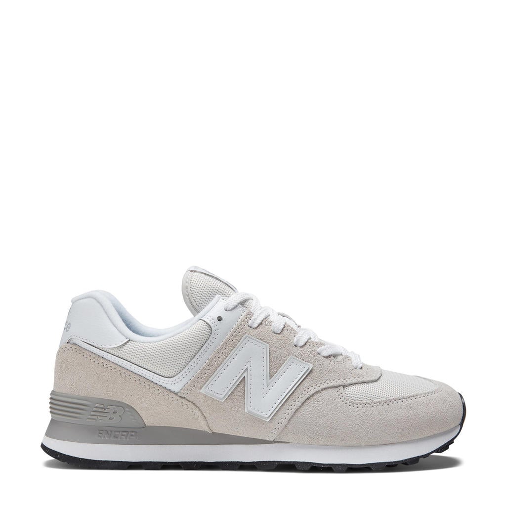 Lichtgrijs en grijze unisex New Balance 574 V3 sneakers van mesh-suède/voering: mesh/voetbed: eva met veters