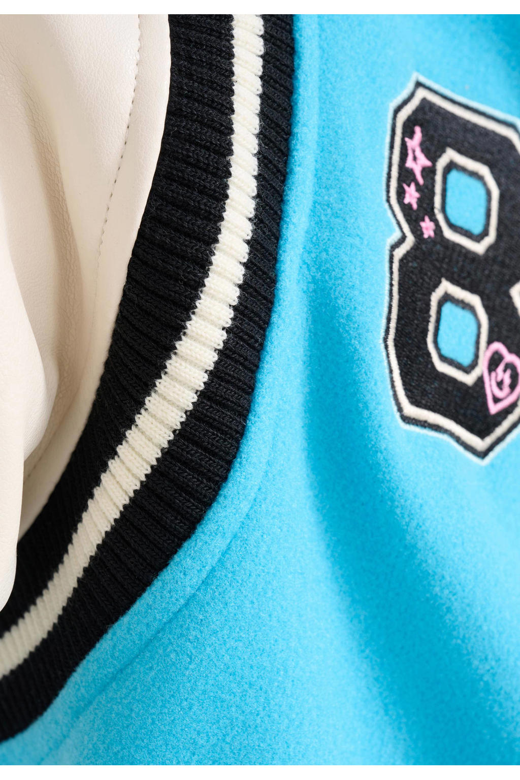 Shoeby baseball jacket felblauw/wit/zwart