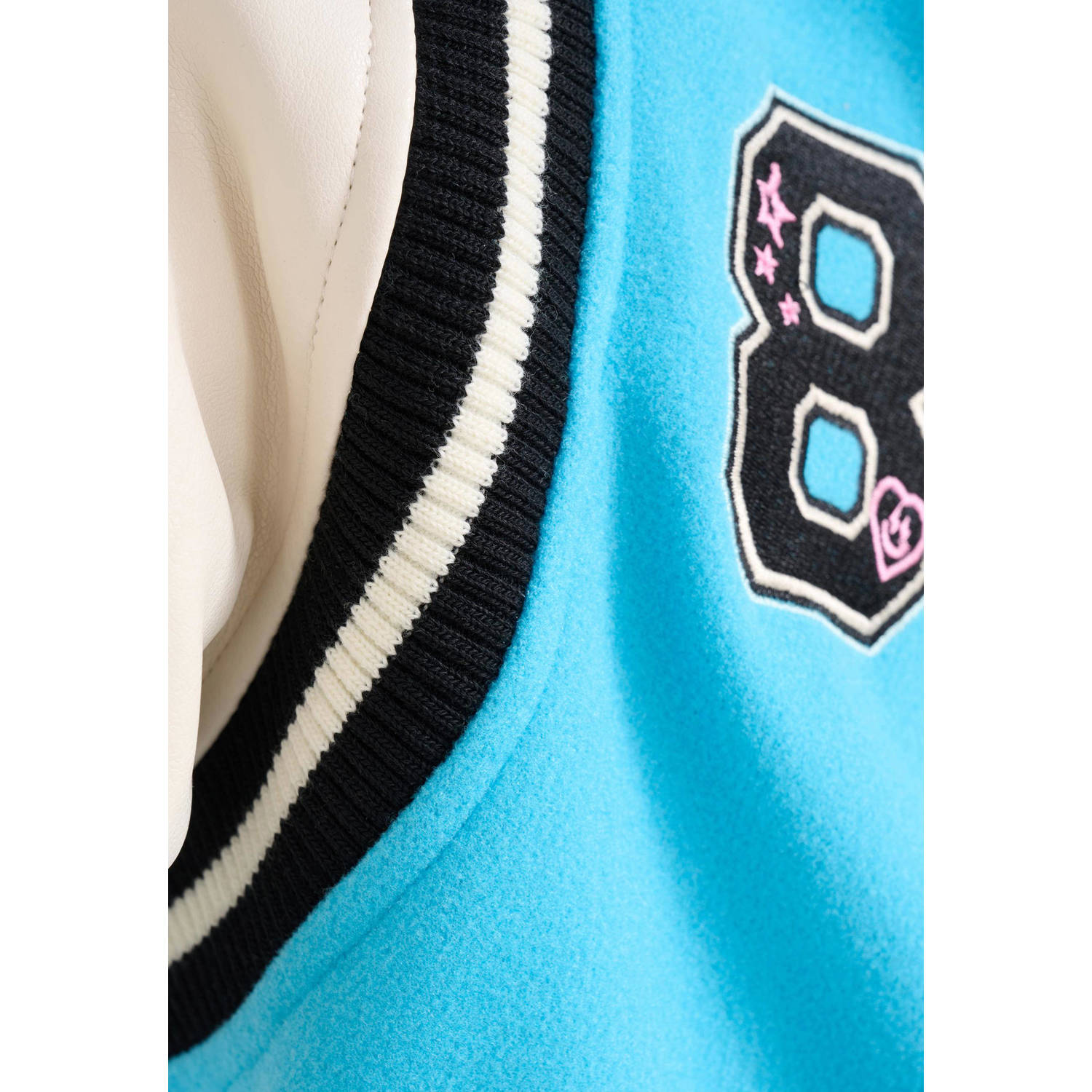 Shoeby baseball jacket felblauw wit zwart