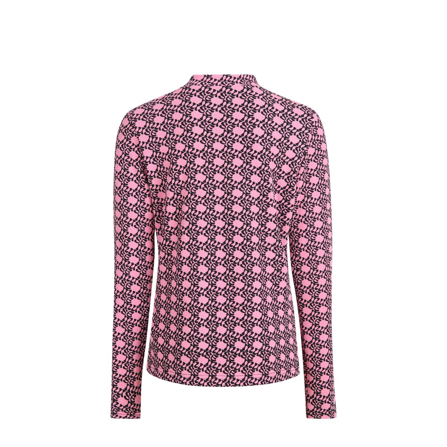 Shoeby longsleeve met all over print roze zwart