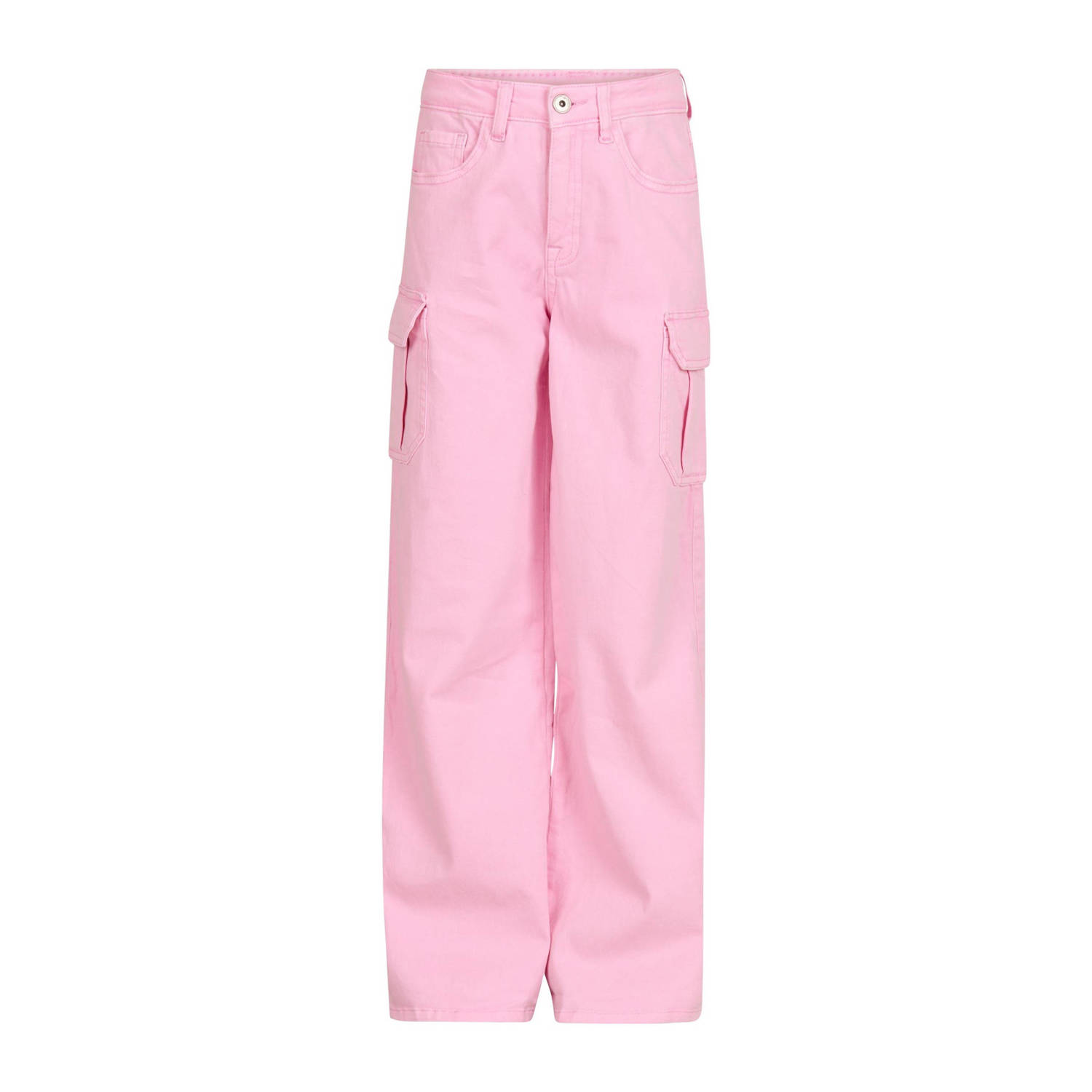 Shoeby regular fit cargobroek roze Meisjes Katoen Effen 110 116