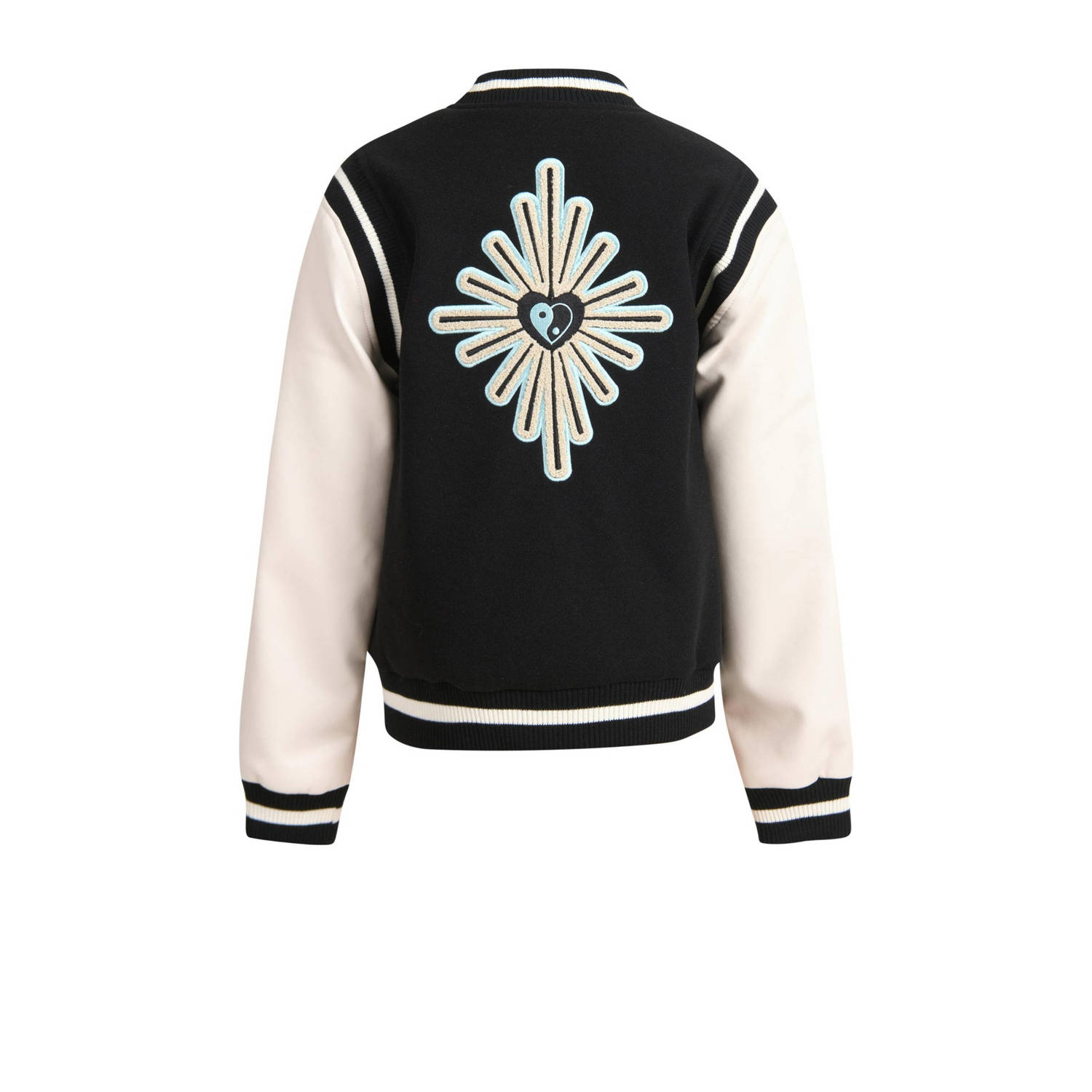 Shoeby baseball jacket zwart ecru