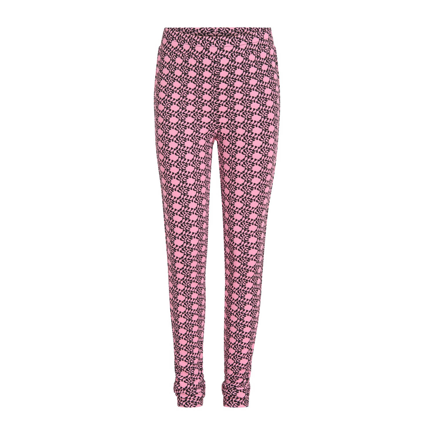 Shoeby high waist legging met all over print roze zwart Meisjes Polyester 110 116