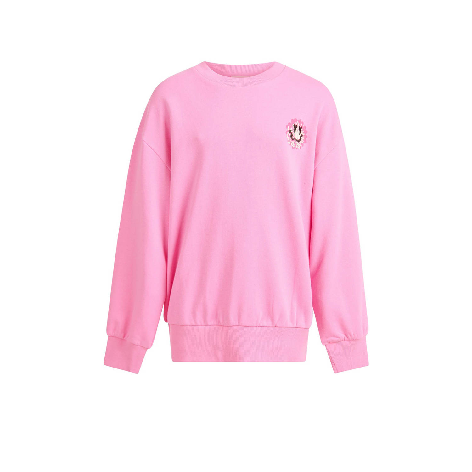 Shoeby sweater met backprint felroze Backprint 110 116