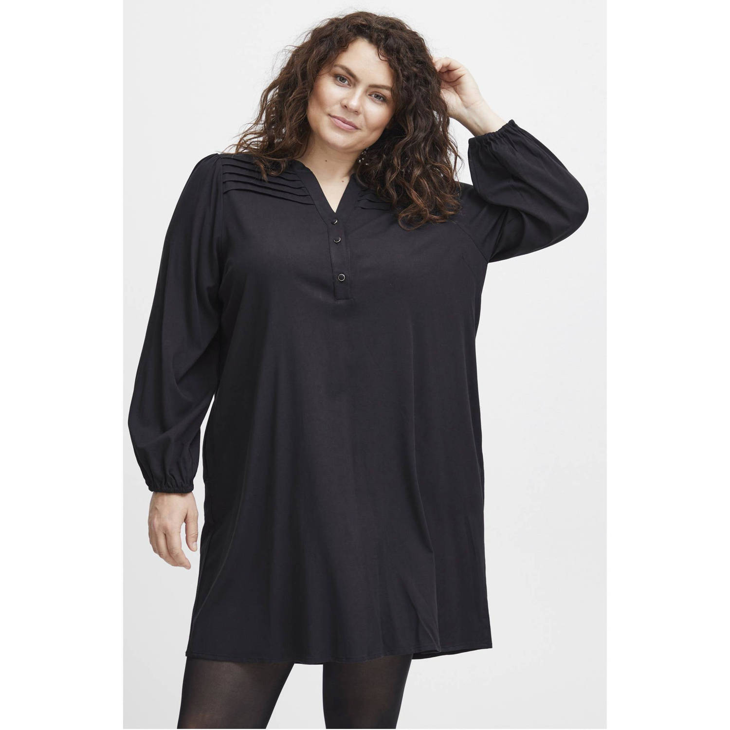 Fransa Plus Size Selection jurk zwart