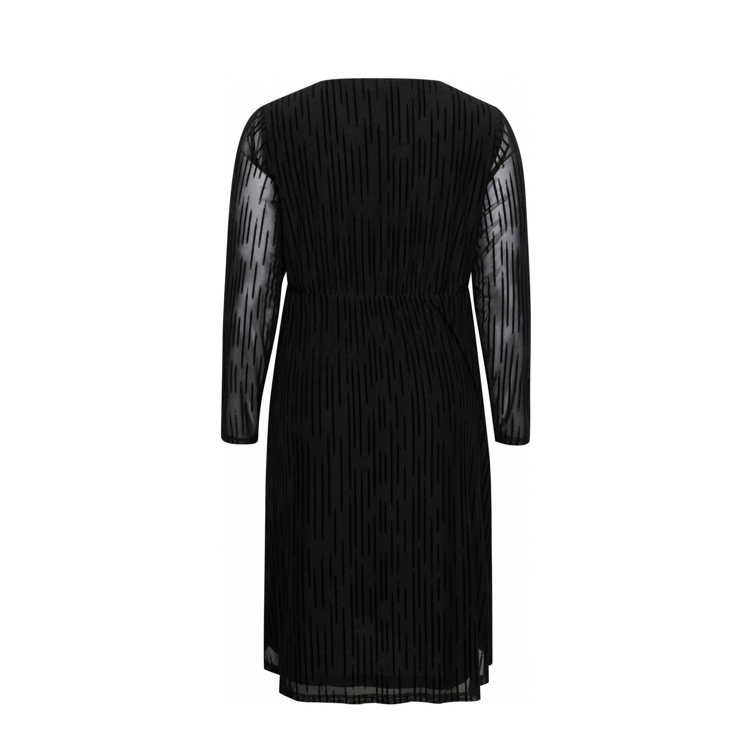 Simple Wish semi-transparante jurk met all over print zwart