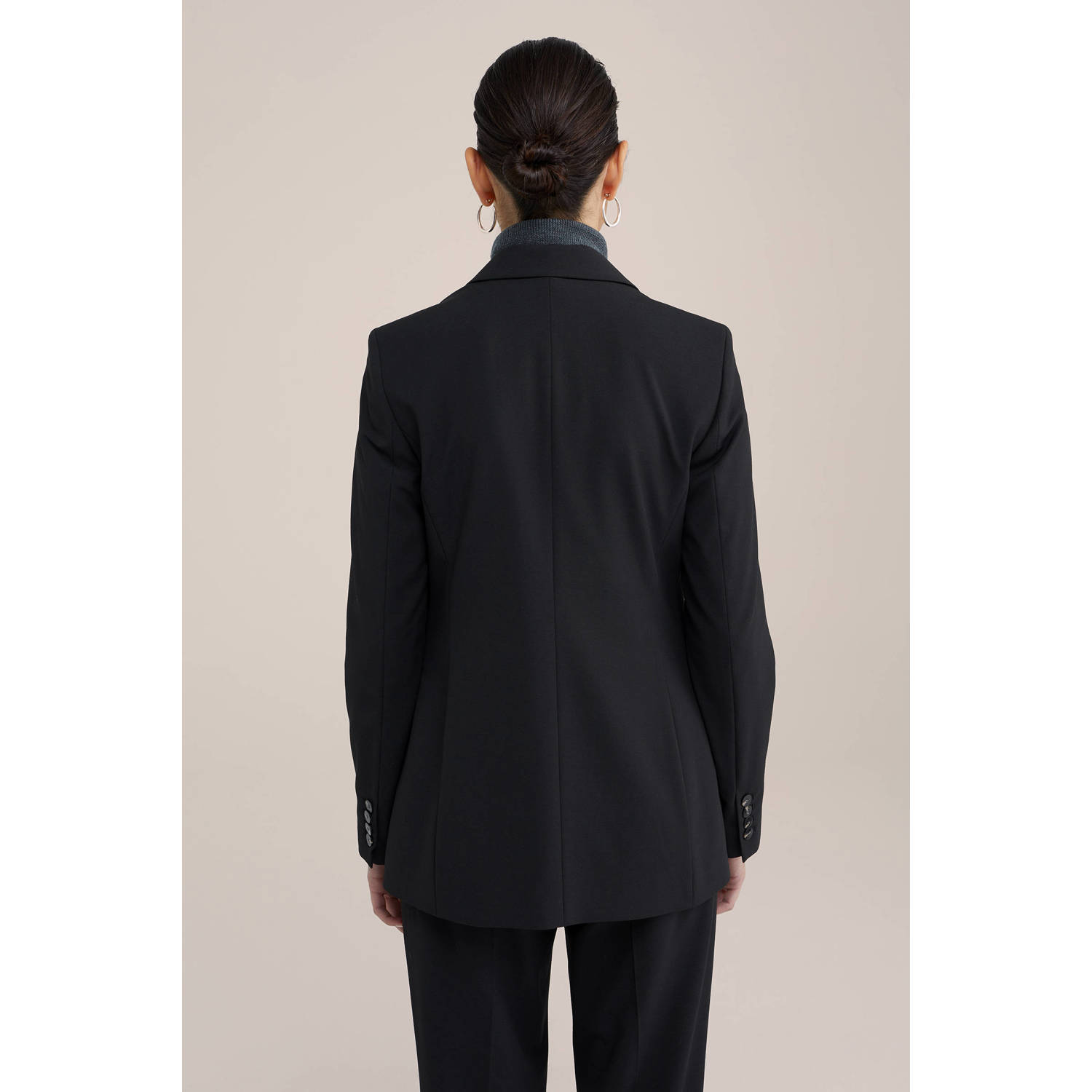 WE Fashion WE STUDIO rechtvallende blazer zwart