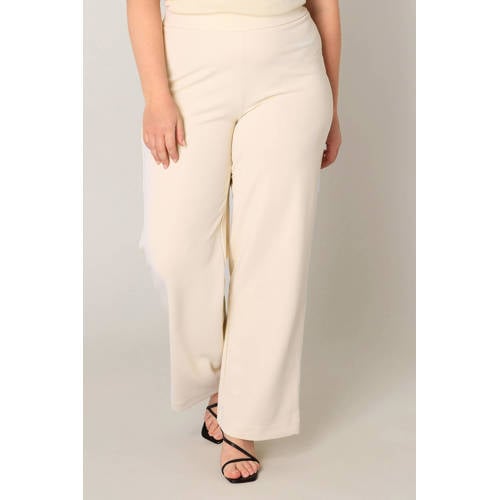 Base Level Curvy straight fit broek ecru afbeelding