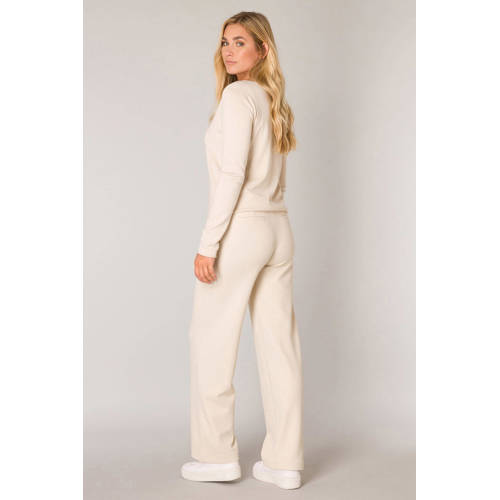 Base Level straight fit broek Yarah ecru afbeelding