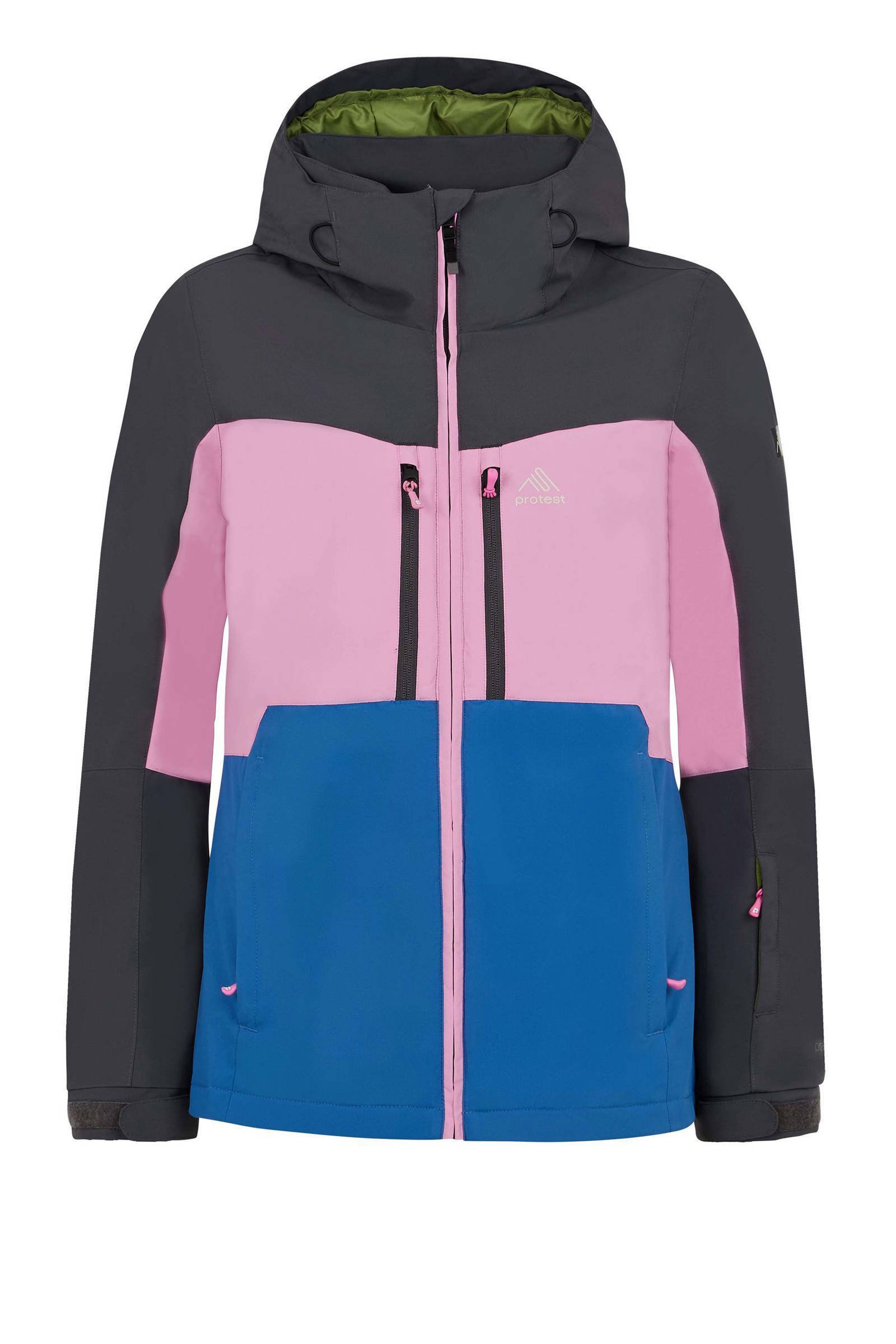 Protest ski jack PRTMUGO blauw roze antraciet wehkamp