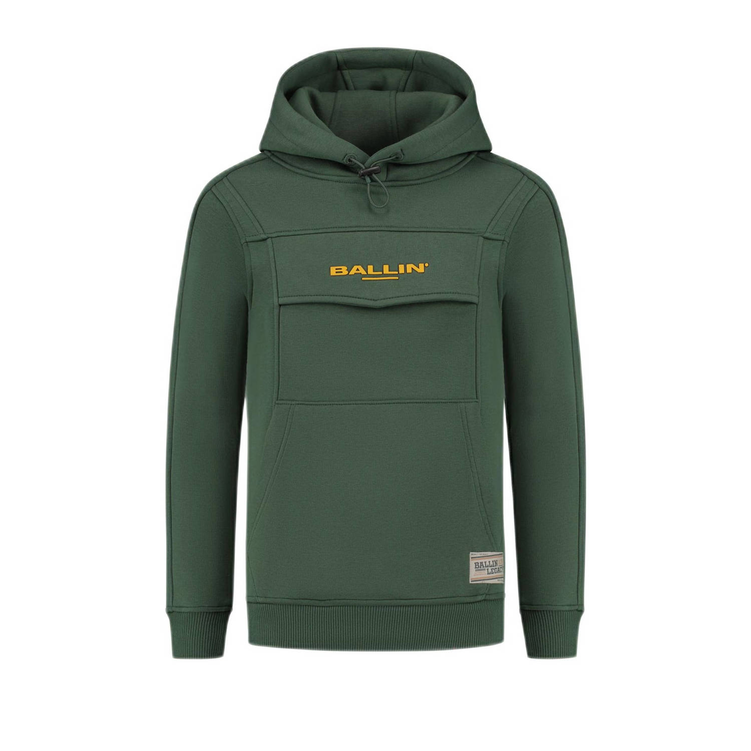 Ballin hoodie met logo donkergroen Sweater Logo 152