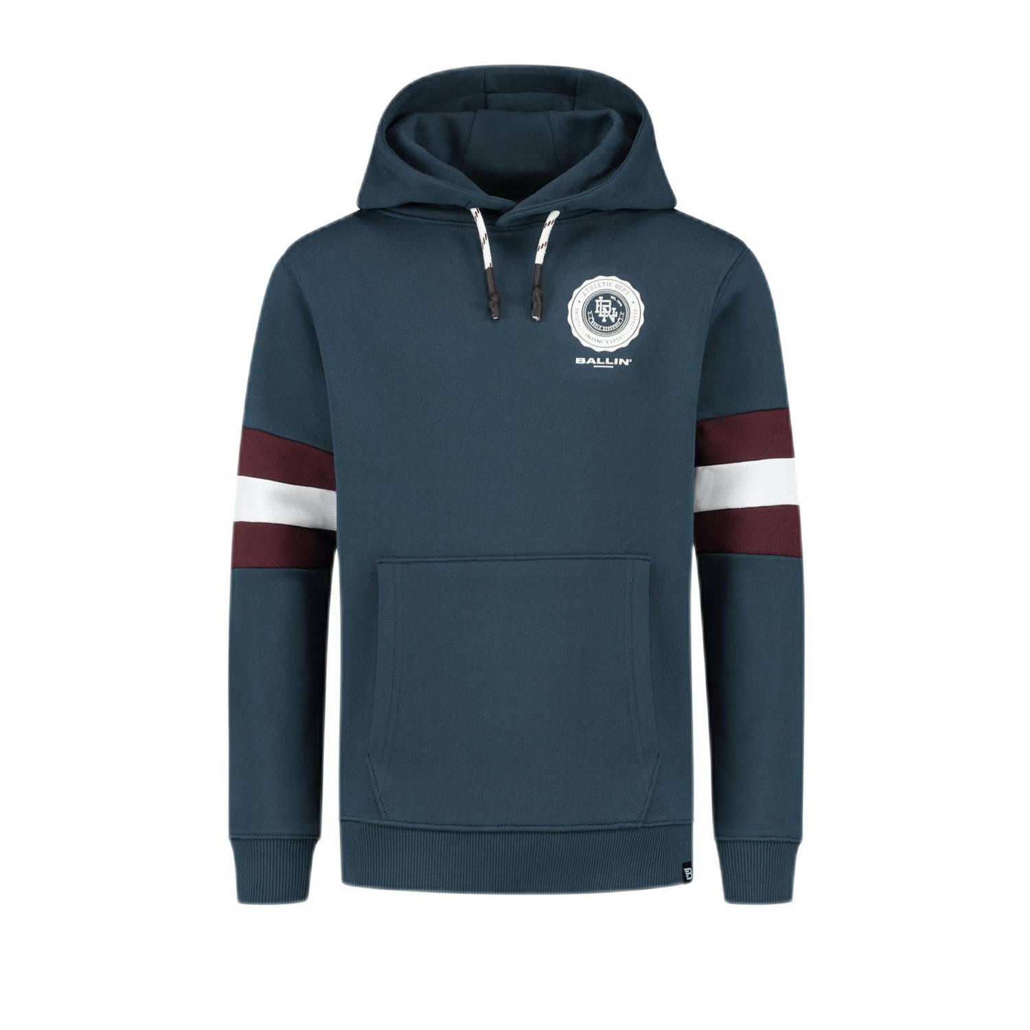 Ballin hoodie met logo donkerblauw wit rood