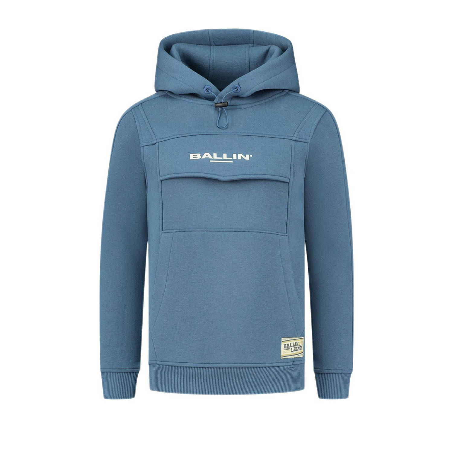 Ballin hoodie met logo middenblauw Sweater Logo 140