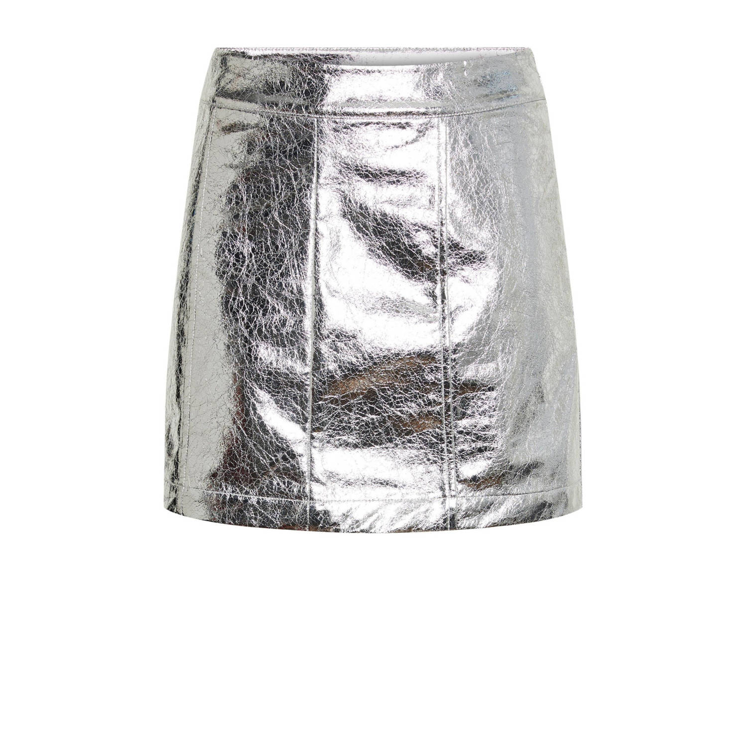 PIECES metallic rok PCNELLIE zilver