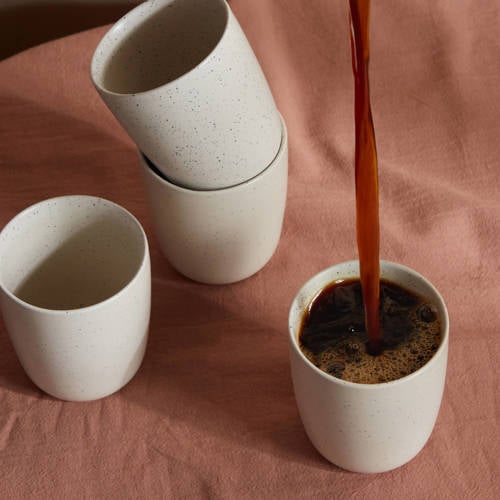 NOUS Living Hannah koffiemok (Ø8 cm) (250 ml) (set van 4) - wit