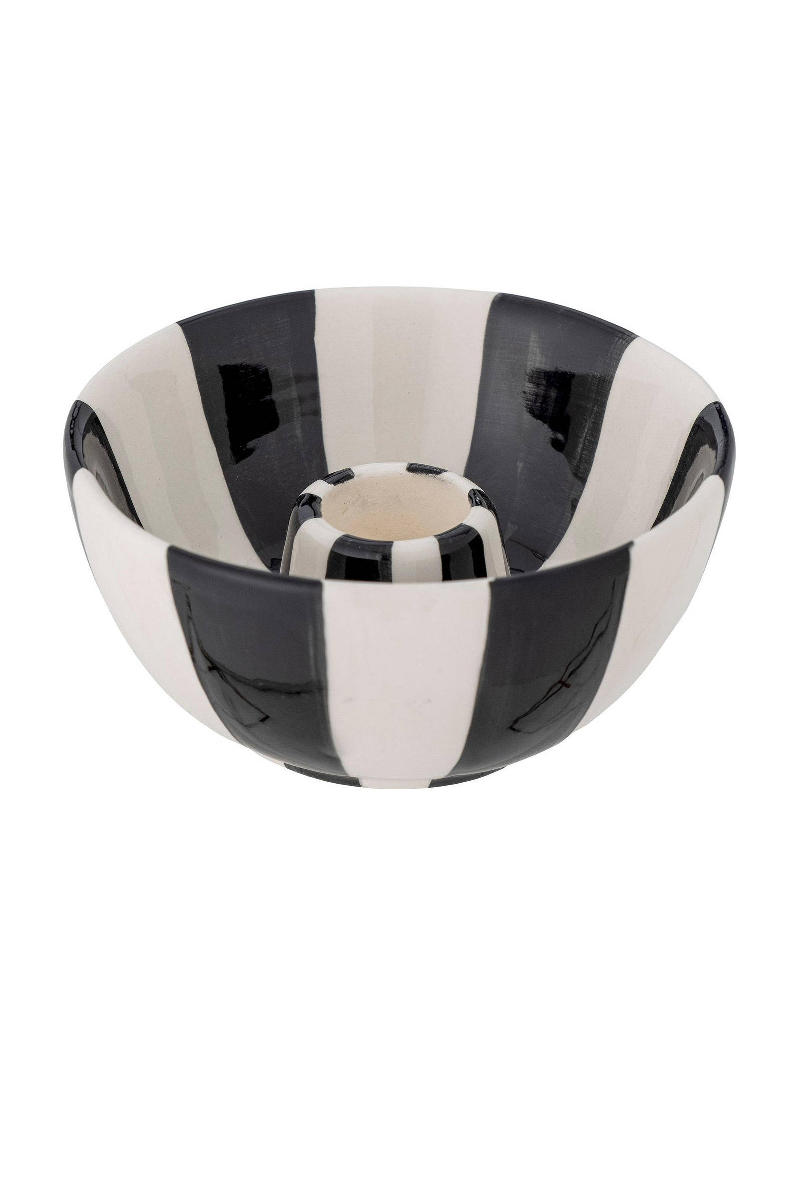 Candelabro Eja De Bloomingville - Gres Esmaltado, Negro, 9x4.5 Cm
