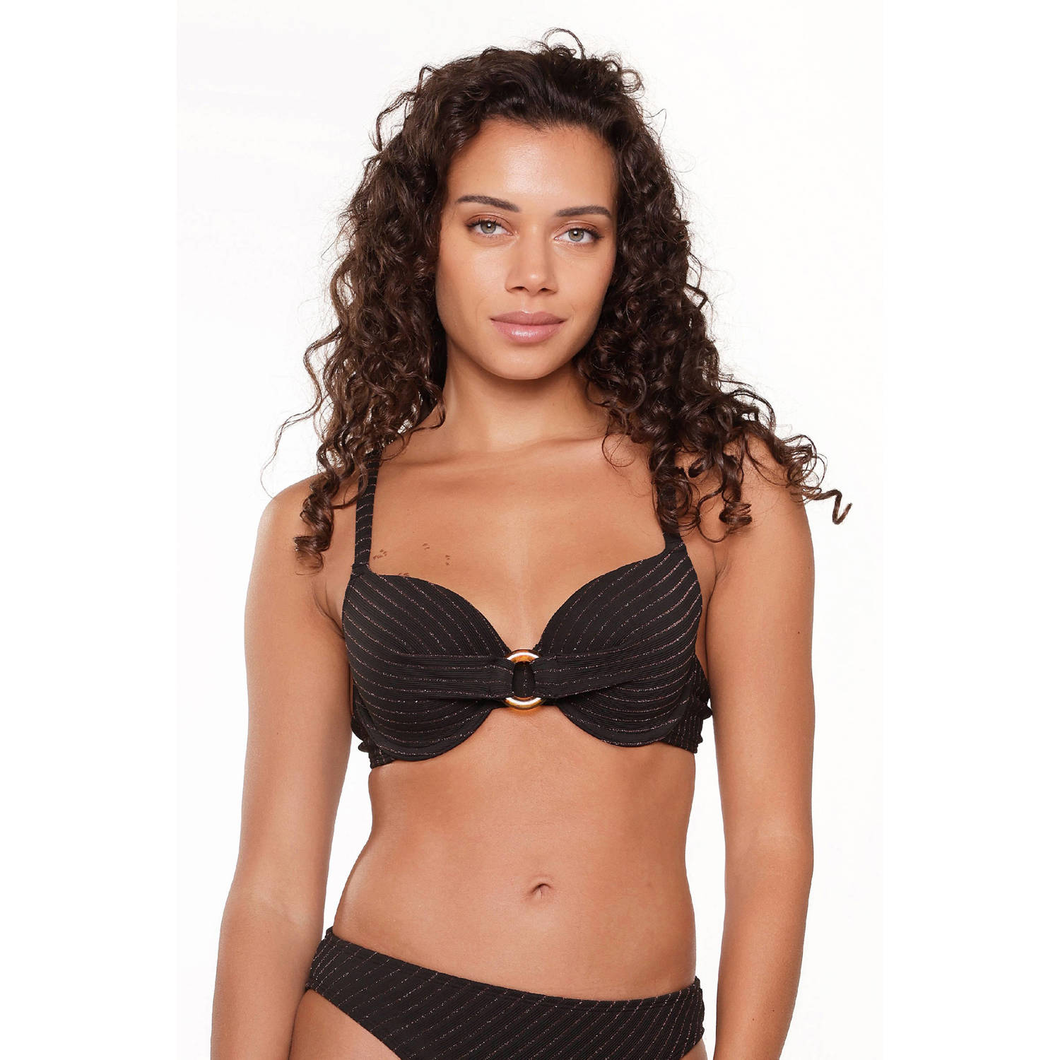 LingaDore voorgevormde beugel bikinitop met lurex zwart