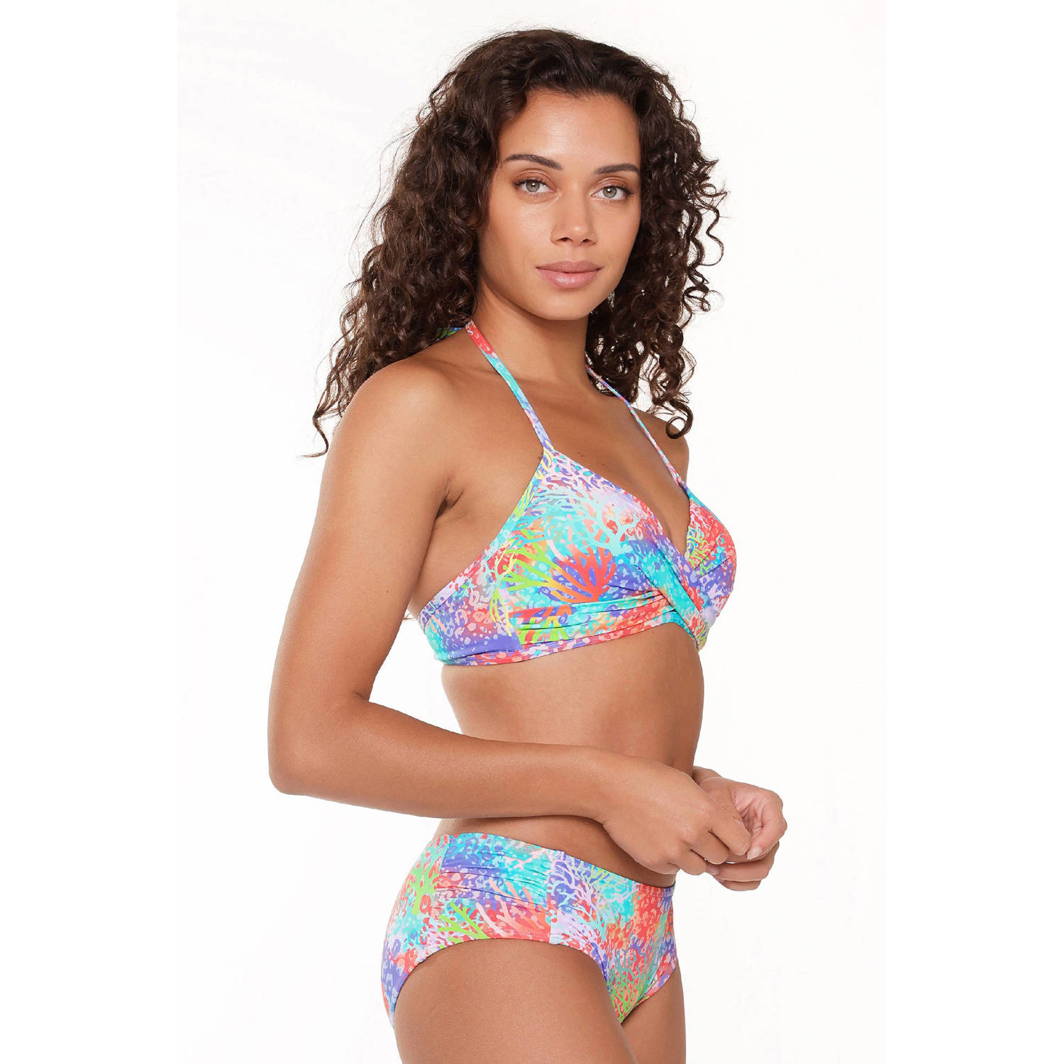 LingaDore hipster bikinibroekje turquoise rood paars