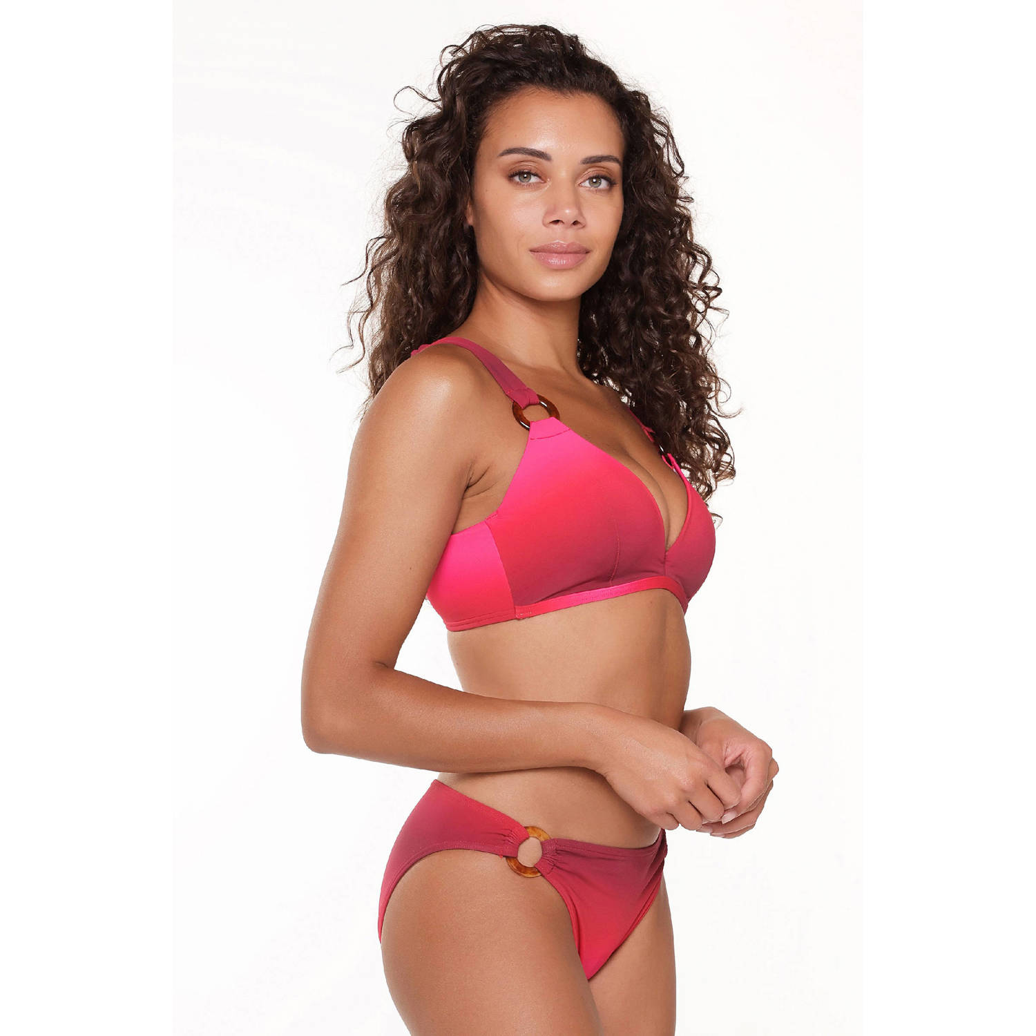 LingaDore voorgevormde triangel bikinitop rood roze