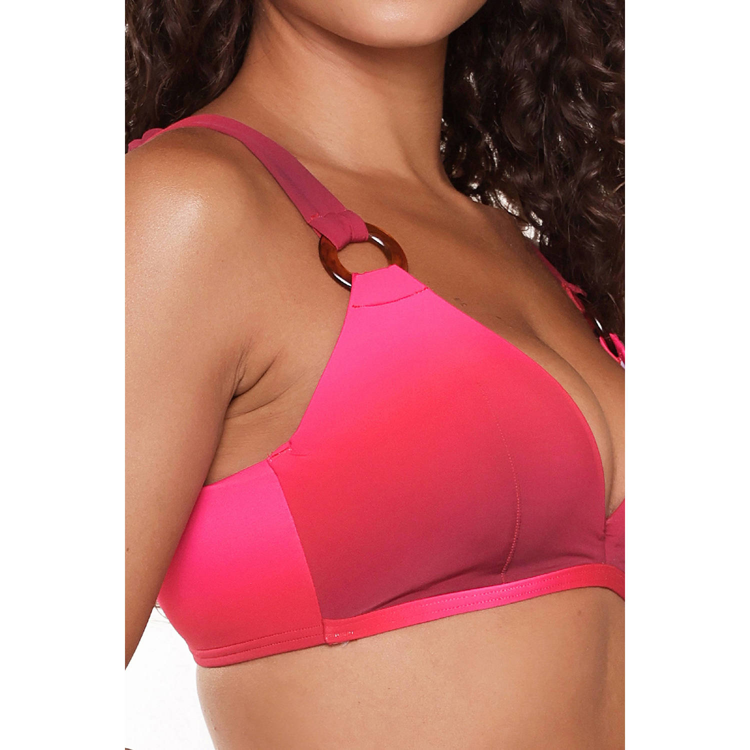 LingaDore voorgevormde triangel bikinitop rood roze