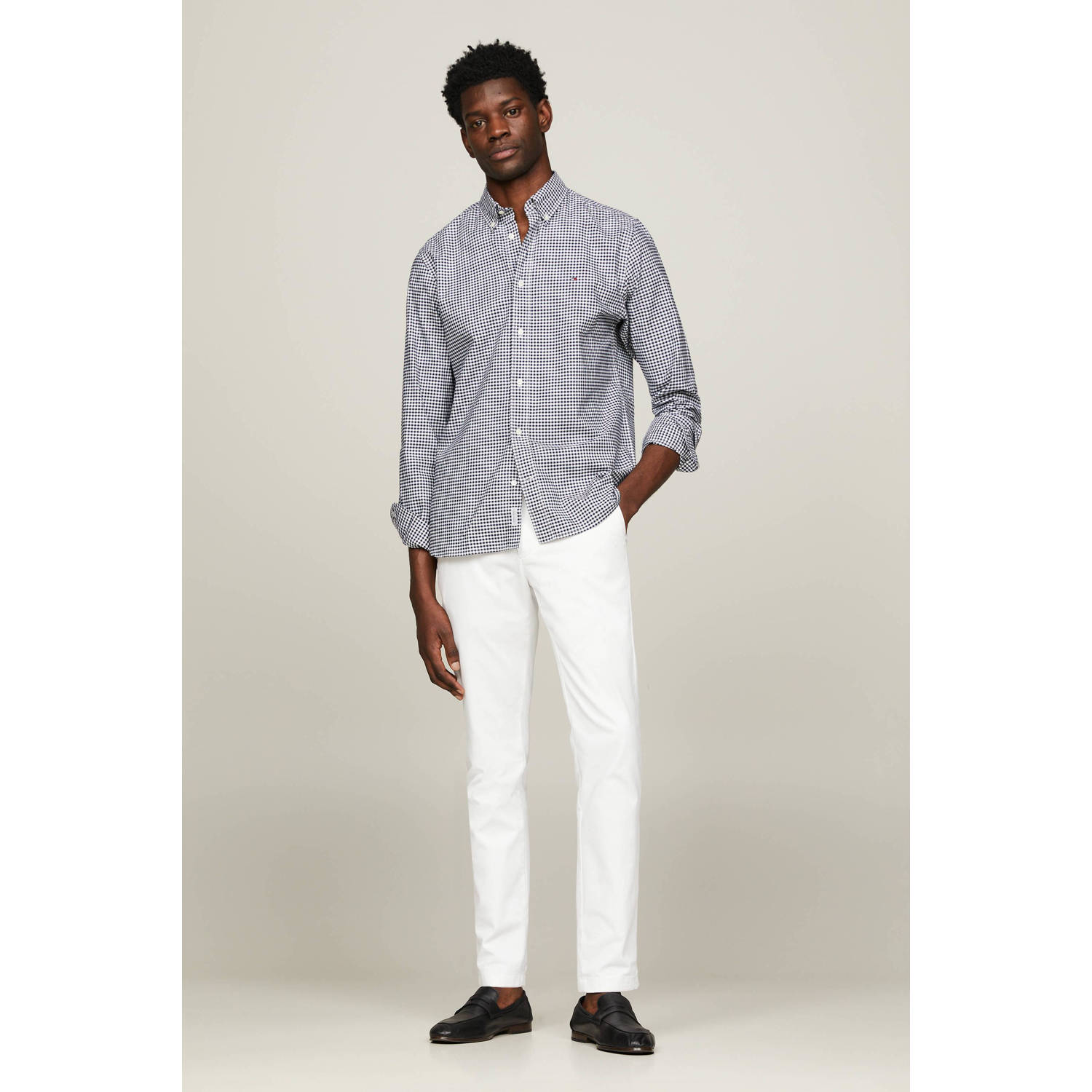 Tommy Hilfiger geruit regular fit overhemd van katoen carbon navy