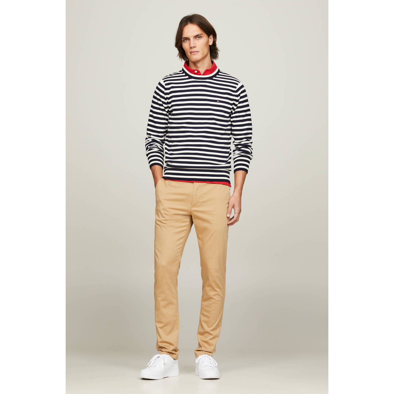 Tommy Hilfiger gestreepte gebreide trui 1985 van katoen desert sky