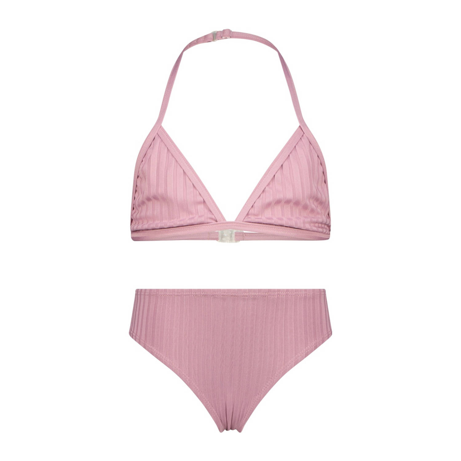 Vingino triangel bikini Zolima met ribstructuur roze
