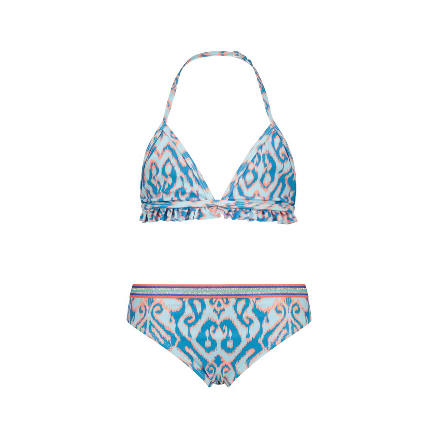 VINGINO triangel bikini Zohara met ruches blauw Meisjes Polyester Meerkleurig 104