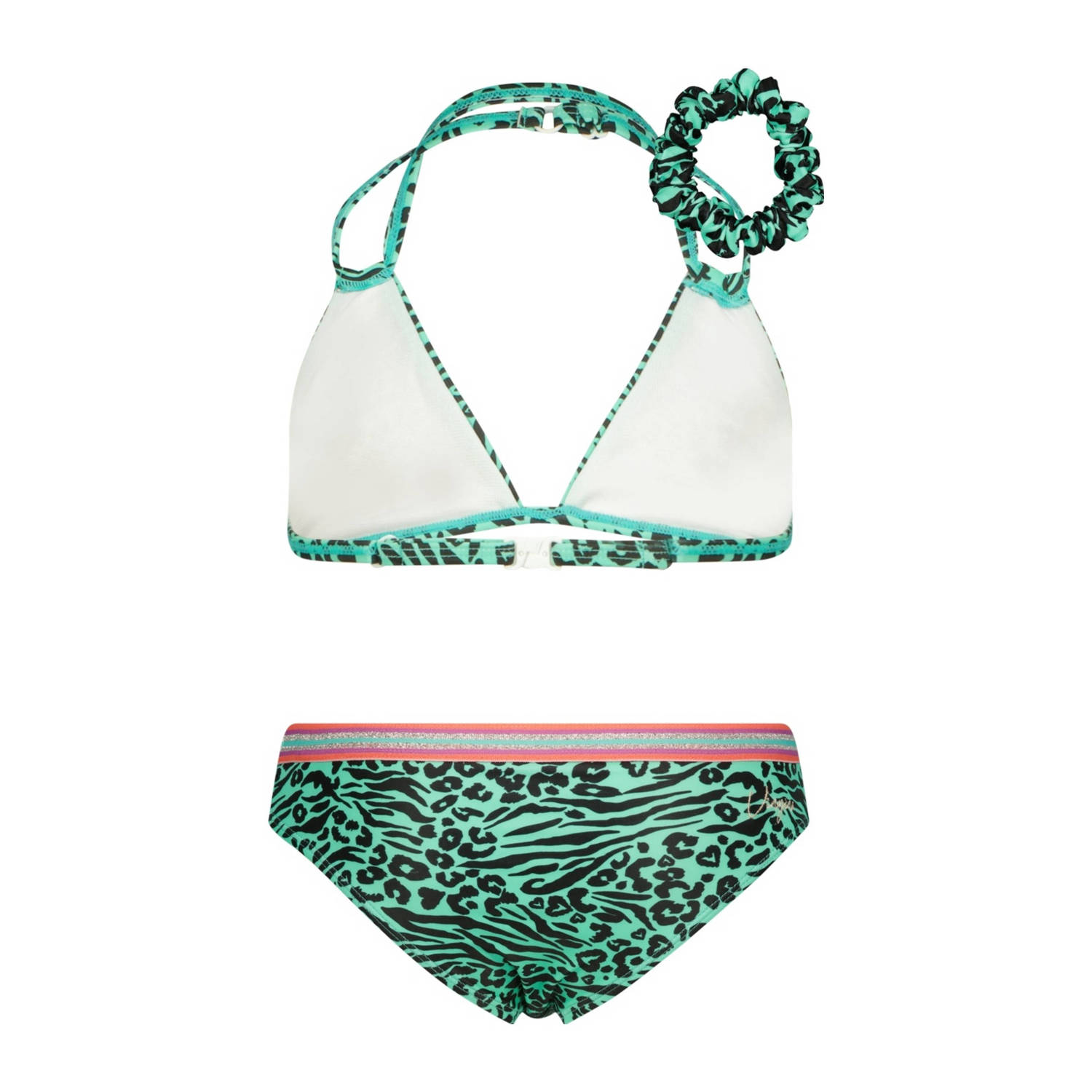 Vingino triangel bikini Zabrina met scrunchie groen zwart