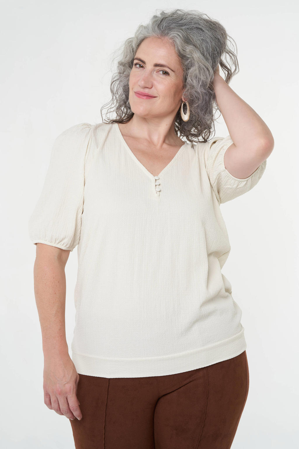 MS Mode top ecru kopen? in huis wehkamp