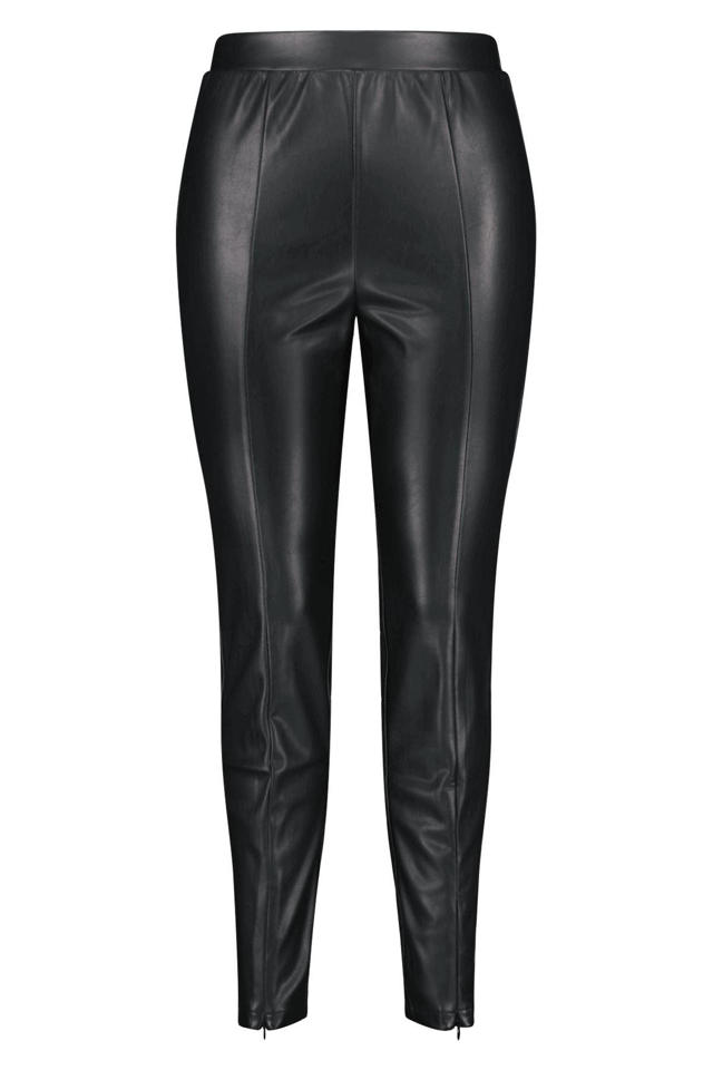 MS Mode imitatieleren skinny tregging zwart wehkamp